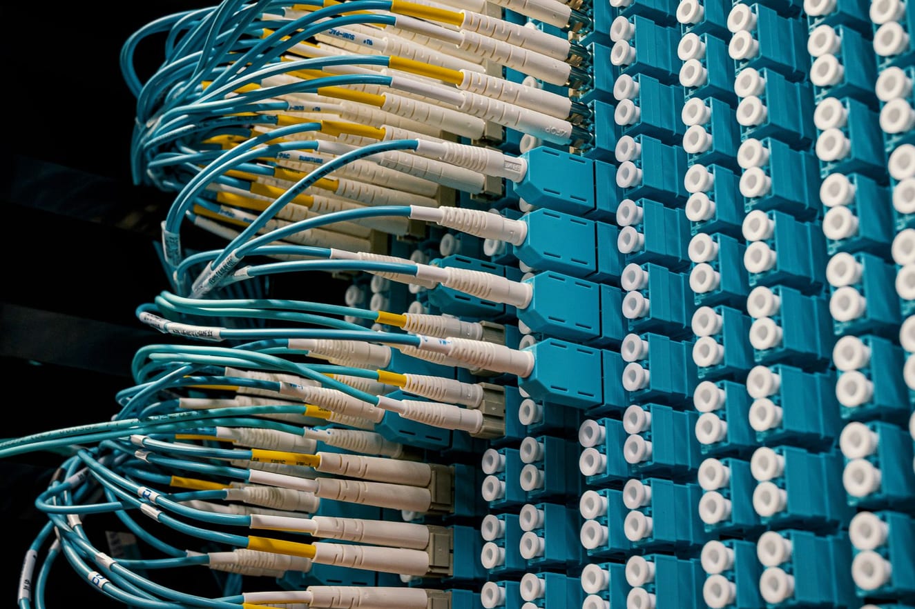 Painel de fibra óptica em detalhe